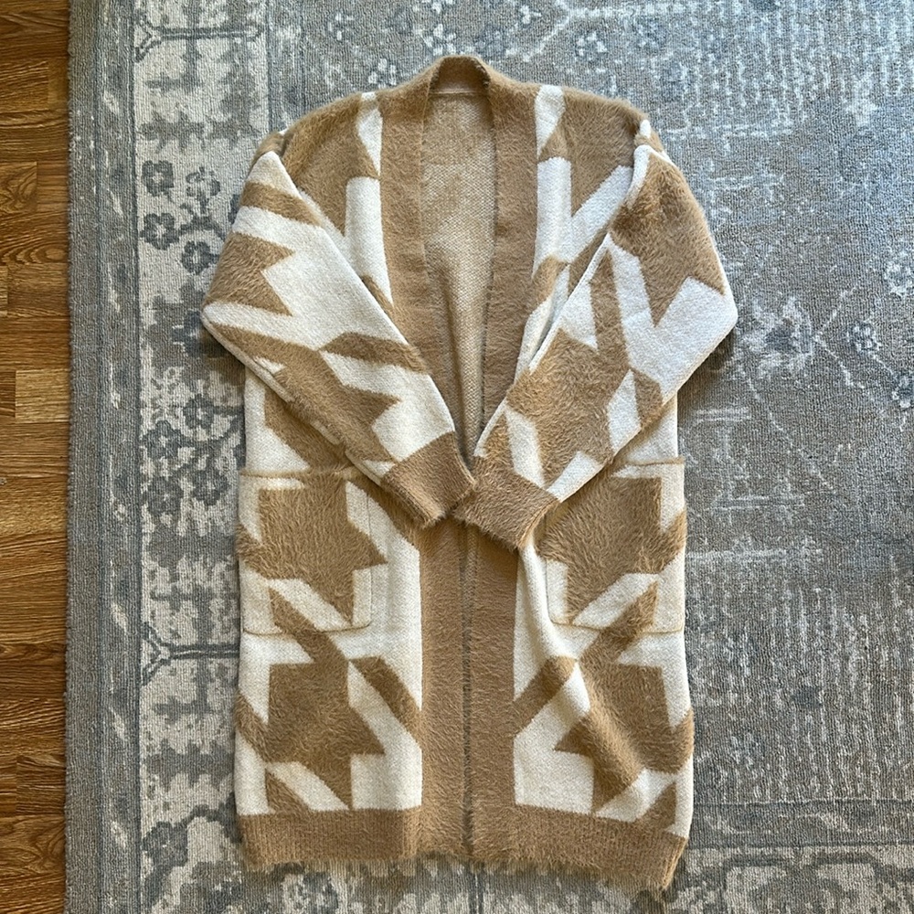 Camel and Cream Robe Sweater